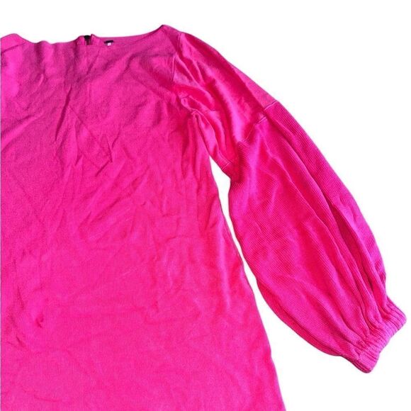 Free People Women's Barbie Pink Oversized Bishop Sleeve Sweater Dress Size Large - Picture 5 of 10